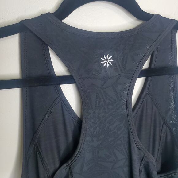 Athleta Serve It Up Tennis Dress Pleated Scoop Neck Racerback Mesh XS Black - Picture 8 of 16